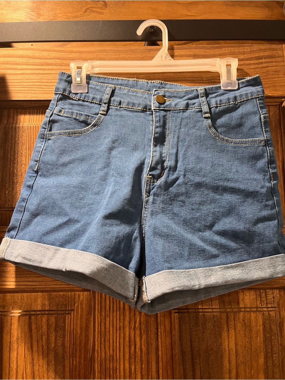 Blue Denim Cuffed Women’s Shorts